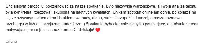 indywidualne konsultacje pisarskie - opinia